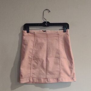 Free People Women's 8 Dusty Pink DenimMini Skirt‎